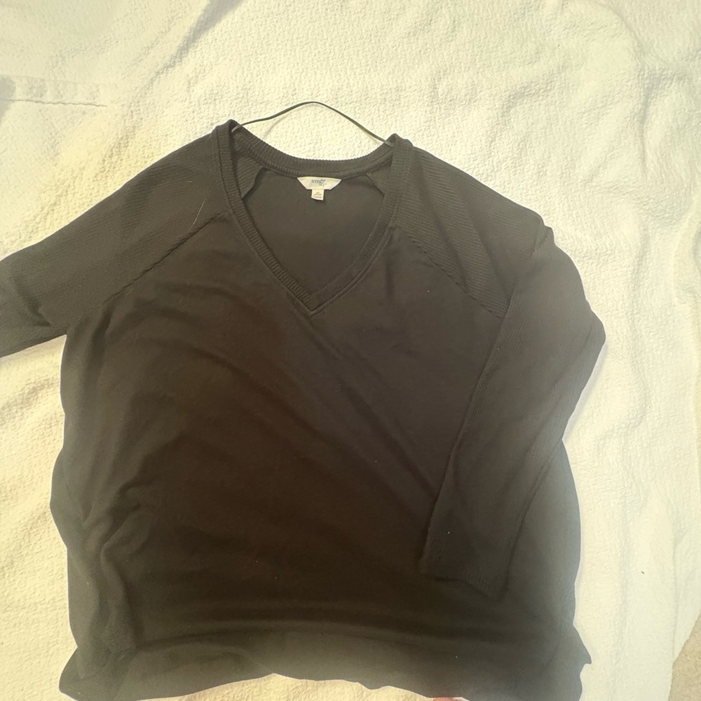 Terra & Sky Charcoal V-Neck Sweater